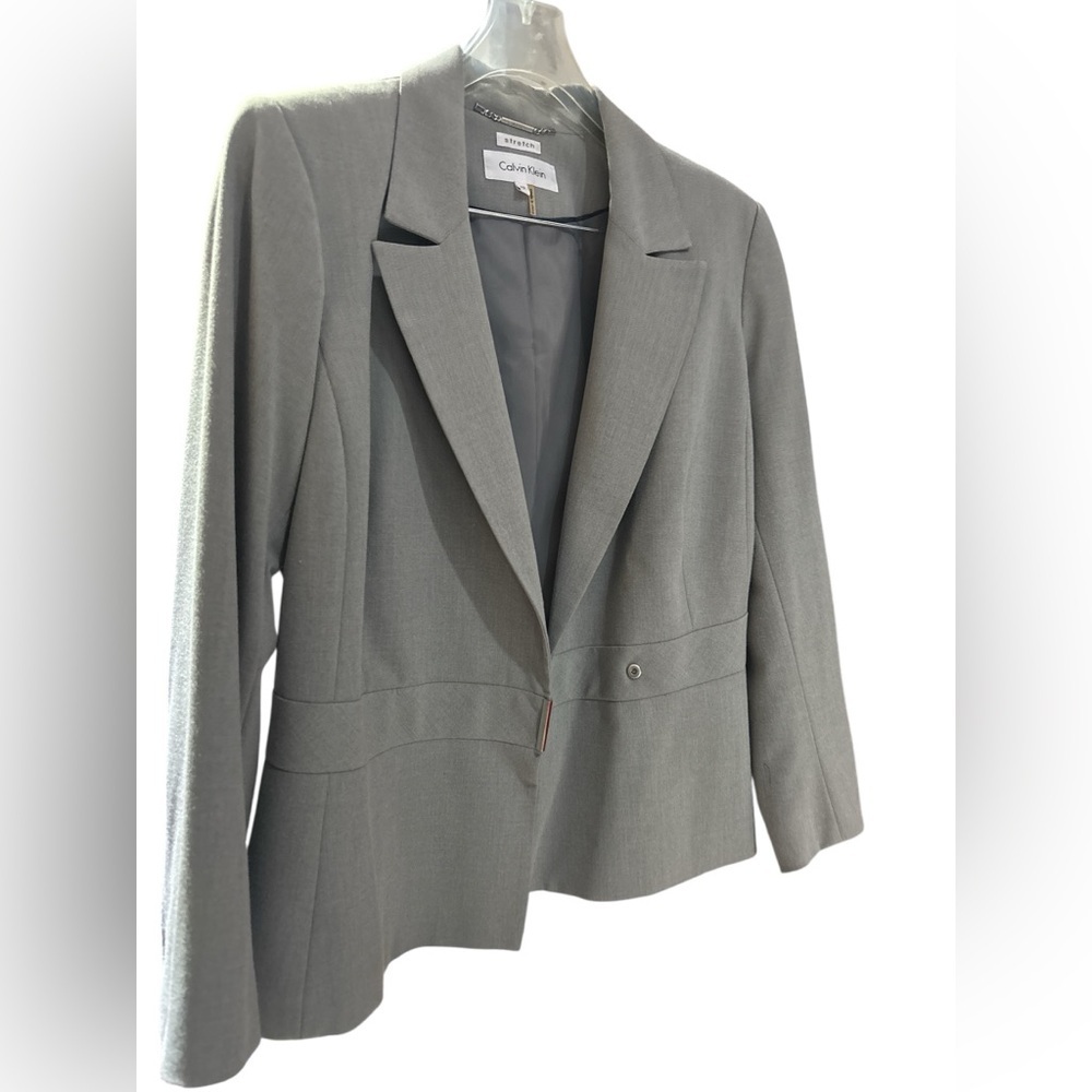 Calvin Klein Gray Blazer Professional Suit Jacket - Picture 2 of 4